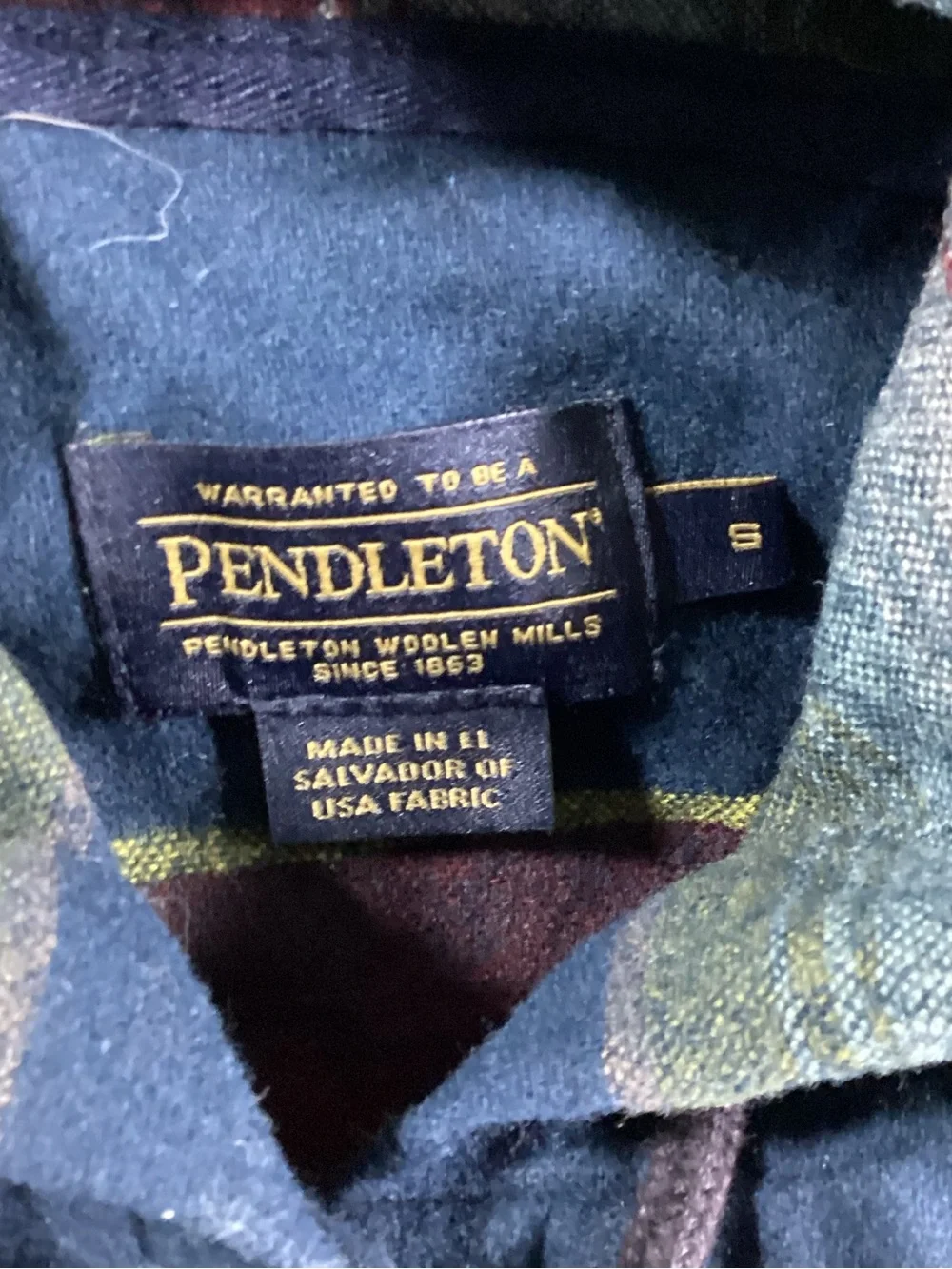 Pendleton Striped Hooded Wool Shirt Jacket in Navy, Burgundy and Slate